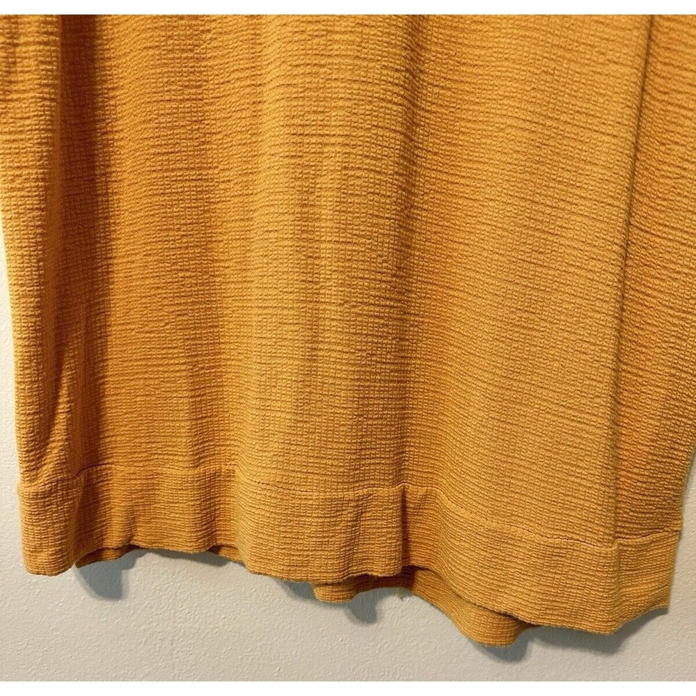 Adrianna Papell Shirt Womens Large Yellow Rayon Blend V-Neck Short Sleeve‎ - Picture 4 of 6